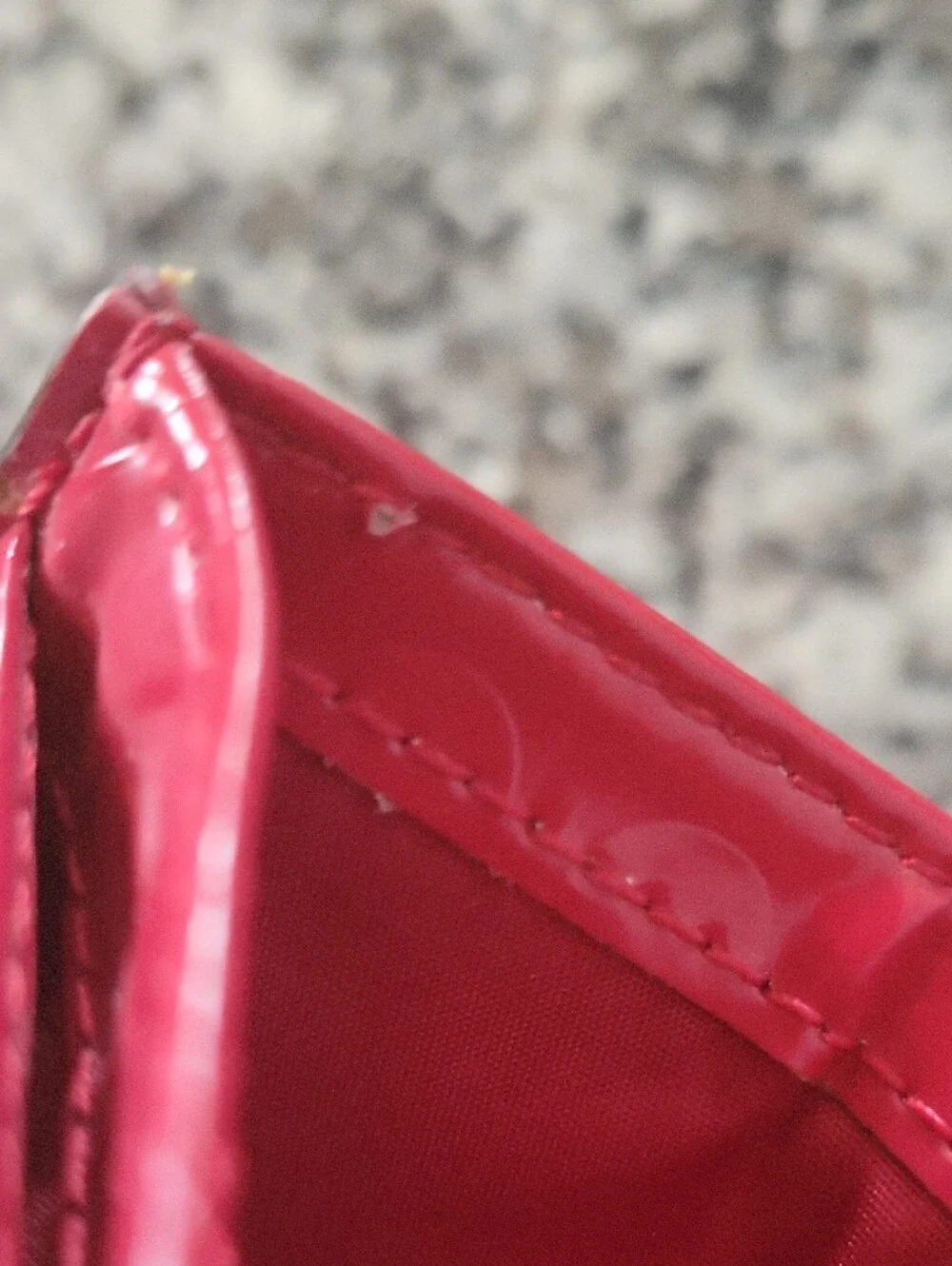 Coach Signature Liquid Gloss Card Case - Red